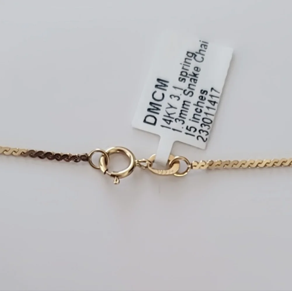 14K Solid Italian Yellow Gold Natural Smoky Topaz Necklace - Picture 5 of 5